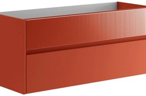 Mobile da bagno sospeso sotto lavabo L 119.5 x H 50 x P 45.5 cm rosso laccato opaco, 2 cassetti Niwa