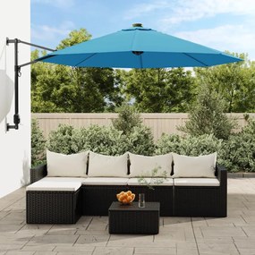 Ombrellone A Parete Con Led Blu Mare 290 Cm /
