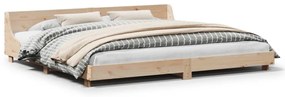 Letto Senza Materasso 200x200 Cm İn Legno Massello Di Pino /