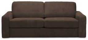 Divano marrone allungabile con rivestimento in velluto a coste 195 cm Nona – Makamii