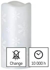 LED Natale a candela LED/3xAAA fiocchi di neve bianco freddo