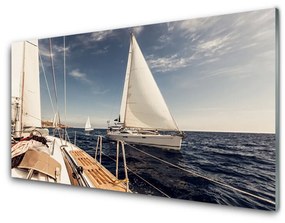 Quadro di vetro Barche Mare Paesaggio 100x50 cm