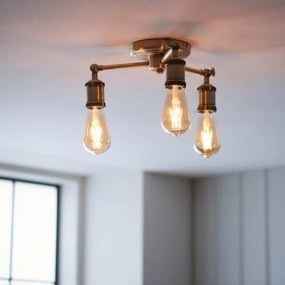 Endon 97243 - Faretto HAL 3xE27/10W/230V ottone