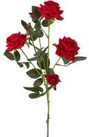 Set 6 Rose Artificiali con Tamango a 4 Diramazioni Altezza 67 cm Rosso