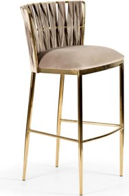 Sgabello da bar Hordia 70 beige/oro – 53x53x99 cm