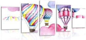 Quadri 5 pezzi – Palloncini nel vento