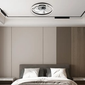 Plafoniera LED con ventilatore APOLLO LED/38W/230V nero + telecomando