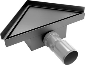 Mexen Flat-T M13 scarico a pavimento triangolare 20 x 20 cm, grigio canna spazzolato - 1E10320