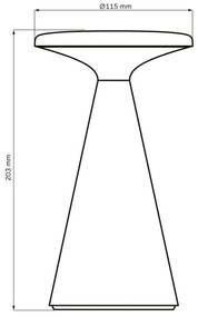 Lampada da tavolo dimmerabile PAROS LED/1,8W/5V USB 1800mAh IP44 bianca