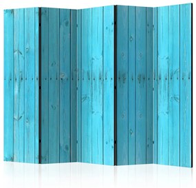 Paravento separè Assi blu II - texture delle tavole di legno azzurro chiaro