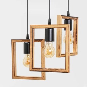 Zuma Line ASZ.1678 - Lampadario a sospensione con filo ATRIA 3xE27/20W/230V pino/nero