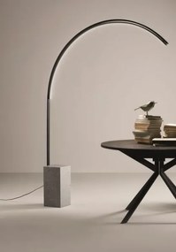 Lampada da terra led ad acro con base in marmo pt.biblo-marmo.nero ...