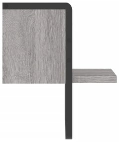 Mensola a parete con asta grigio sonoma 20x25x30 cm
