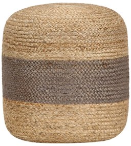 Pouf Lavorato A Mano Grigio 40x45 Cm İn Juta /