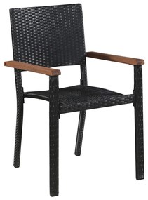 Sedie da giardino 2 pz in polyrattan nero