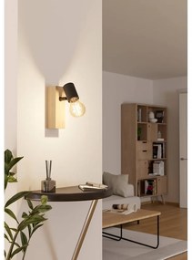 Lampada da parete nera/di colore naturale TOWNSHEND 3 – EGLO