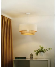 Duolla - Lampadario a sospensione con filo BOHO 1xE27/40W/230V diametro 45 cm color crema/marrone
