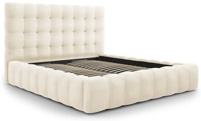 Letto matrimoniale imbottito beige con contenitore con griglia 180x200 cm Bali - Cosmopolitan Design