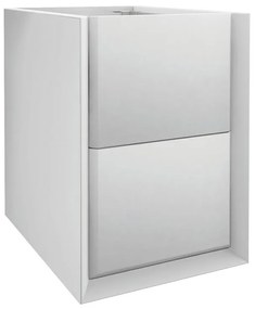 Mobile da bagno sotto lavabo Bellagio bianco laccato opaco L 35 x H 48 x P 46 cm 2 cassetti, lavabo non incluso