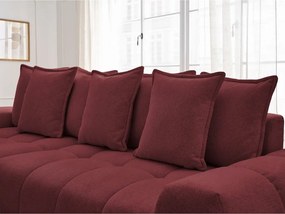 Divano angolare burgundy allungabile e con contenitore (penisola a sinistra/chaise lounge) con rivestimento in ciniglia Everest – Bobochic Paris