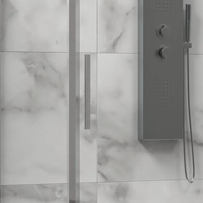 Kamalu - Cabina doccia 3 lati 90x140x90 scorrevole telaio cromato minimale | KLA-4000C