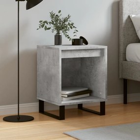 Comodino Grigio Cemento 40x35x50 Cm İn Legno Multistrato /