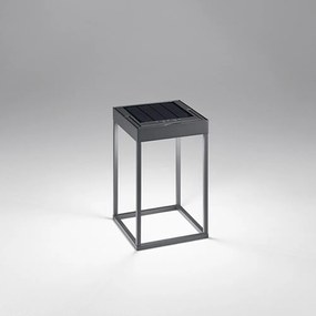 Lampada Da Tavolo Piccola Esterno Cage Contemporanea Alluminio Grigio Led Cct