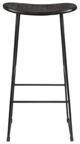 Sedia da bar nera in teak massiccio (altezza della seduta 76 cm) Tangle – White Label