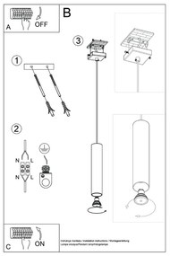 Lampadario color crema ø 8 cm Castro – Sollux