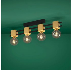 Eglo 390189 - Lampadario a plafone LEVANTARA 4xE27/40W/230V nero/marrone