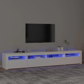 Mobile porta tv con luci led bianco 240x35x40 cm