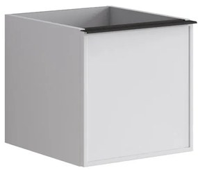 Struttura semi colonna da bagno Pixel 1 cassetto laccato opaco bianco L 40 x H 40 x P 45.5 cm