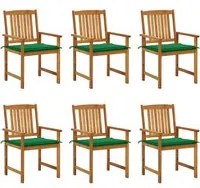 Sedie da Giardino con Cuscini 6 pz in Legno Massello di Acacia cod mxl 25499