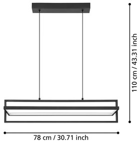 Lampadario Moderno Siberia Led Acciaio Nero