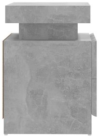 Comodino grigio cemento 45x35x52 cm in legno multistrato
