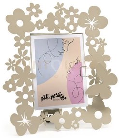 Porta foto daisy sabbia in ferro 14x16cmh(9,5x12,5formatofoto)