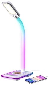 Immax 08988L - LED RGBW Lampada da tavolo dimmerabile con Qi di ricarica 30W/230V bianco