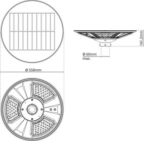 Lampione LED Solare da Giardino PRO-SGL-300W IP65 CCT Bianco Variabile Colore Bianco Variabile CCT