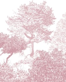 Sian Zeng Carta da parati panoramica Hua Trees - Burgundy