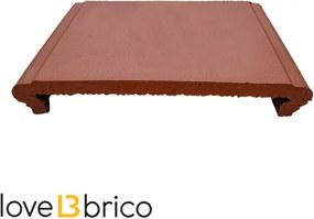 Coprimuro doppio toro interno 15,5 cm in cotto trattato Cotto Furnò Rosato Natura Kwikdry