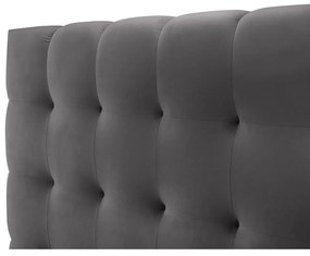 Letto matrimoniale imbottito grigio con contenitore con griglia 200x200 cm Bali - Cosmopolitan Design