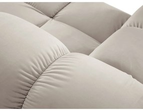 Divano angolare componibile beige (con penisola a sinistra) con rivestimento in velluto Bellis – Micadoni