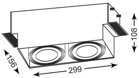 Zuma Line 94364-WH - Lampada da incasso ONEON 2xGU10-AR111/15W/230V bianca