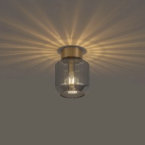 Plafoniera moderna in ottone con vetro fumé - Stiklo