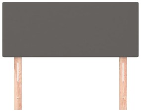 Testiera grigia 80x5x78/88 cm in similpelle