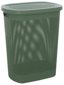 Portabiancheria con coperchio in plastica verde salvia 58 lt Kamala