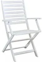 Sedia da Giardino Serena con Braccioli 55x57x91 h cm in Legno Bianco