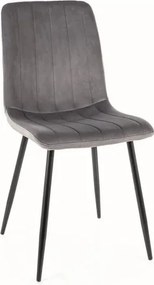 Sedia Alan in velluto grigio Blu14