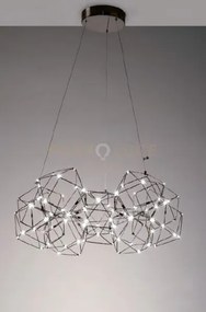 Lucciola 10gblk sospensione tonda con triangolo in metallo, croma...