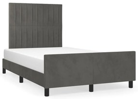 Giroletto Senza Materasso Grigio Scuro 120x190 Cm Velluto /